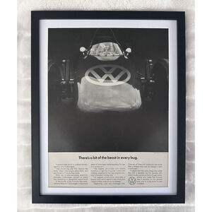 Framed Vintage LIFE Magazine Ad Original 1967 VW Beast in Every Bug Ad